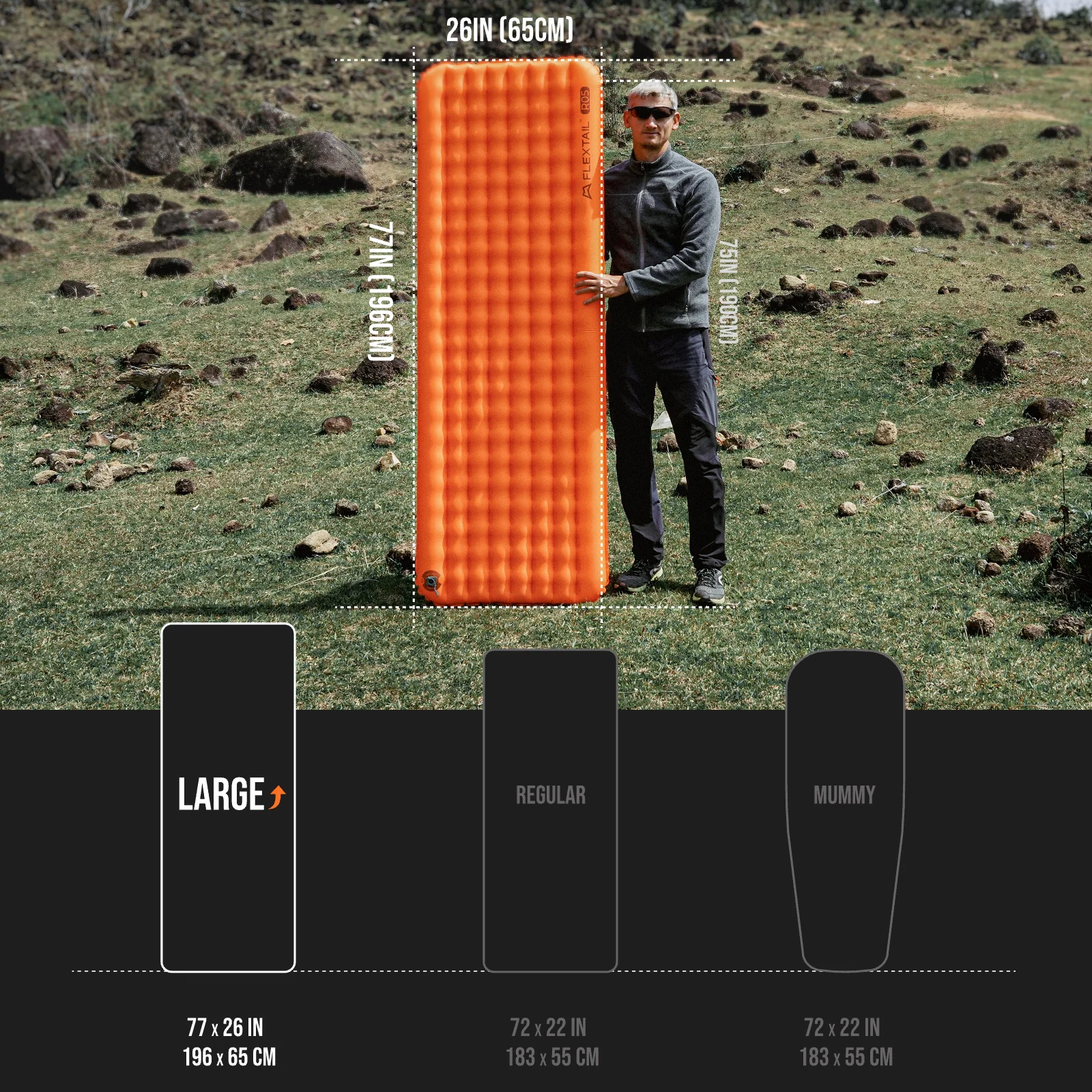 TINY Sleeping Pad R05 Large- Larger, Lighter, More Comfortable (196cm, 5.6 R-value) - Image 4